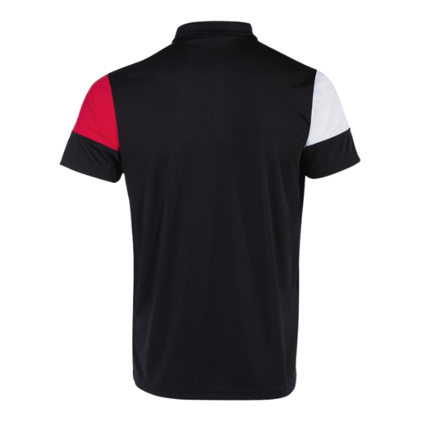 CREW V SHORT SLEEVE POLO BLACK RED WHITE